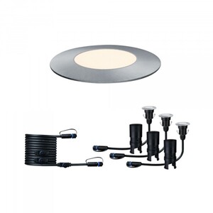 Paulmann Plug & Shine Bodeneinbauleuchte Floor Mini Set
, 
IP65, 3000 K, 3 x 2,5 W, 24 V, silber