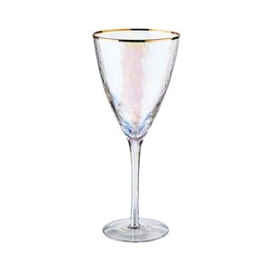 SMERALDA 6x Weinglas mit Goldrand 400ml