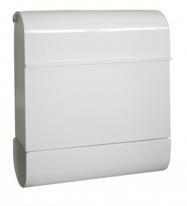 TrendLine Briefkasten Gong mit integr. Zeitungsbox
, 
weiß, 410 x 372 x 112 mm