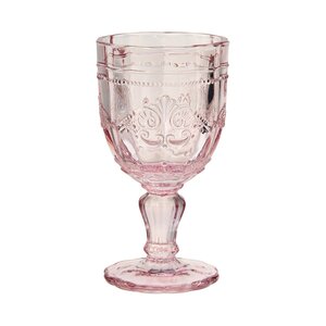 6x Trinkglas mit Stiel 230ml rosa