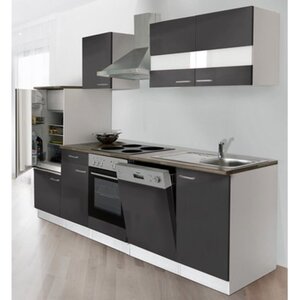 Respekta Küchenzeile ohne E-Geräte LBKB280WG 280 cm Grau-Weiß