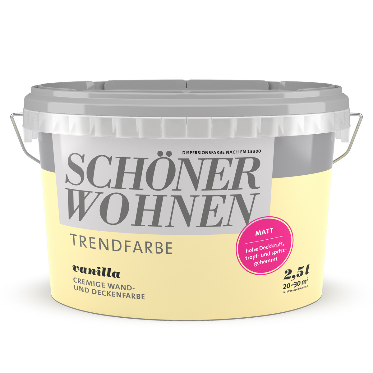 Schöner Wohnen Wand- und Deckenfarbe Trendfarbe 'Vanilla' vanillegelb
