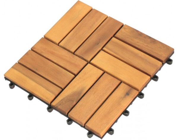 Holz-Terrassenfliese, 10-er Pack, Akazie, ca. 30 x 30 x 2,3 cm von POCO
