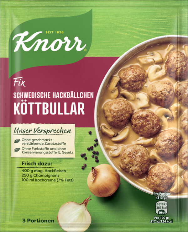 Knorr Fix für Schwedische Hackbällchen Köttbullar 49 g von Edeka24 für ...