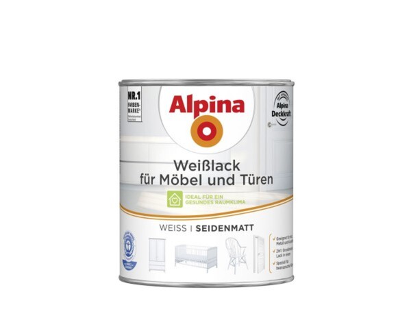 Alpina Weißlack für Möbel und Türen , 750 ml, weiß