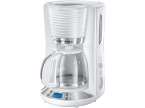 RUSSELL HOBBS 24390-56 RH Inspire Kaffeemaschine mit Glaskanne in Weiß/Chrom