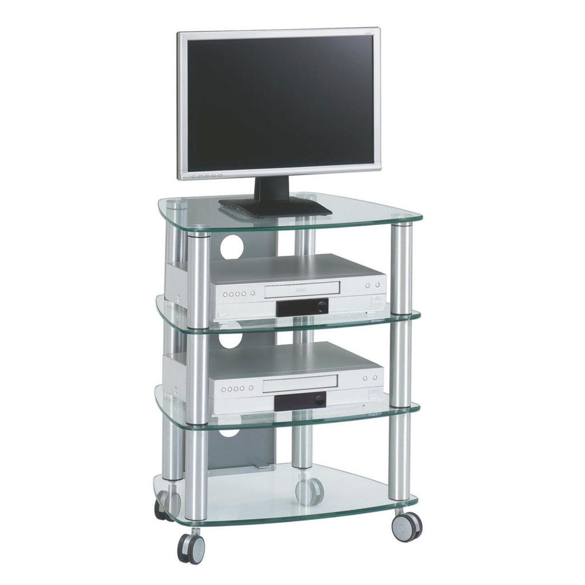 XXXLutz Tvrack metall, glas klar , Cuuba , 60x74x47 cm , klar