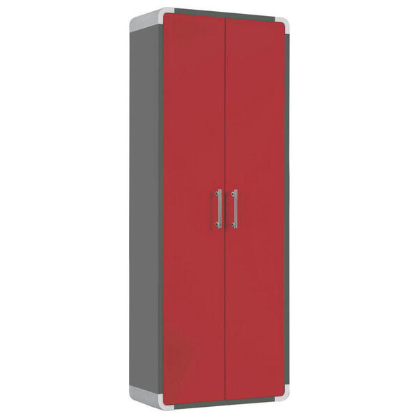 Moderano Garderobenschrank grau, rot , Verona , Metall