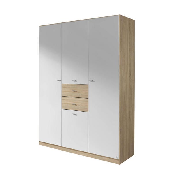 Carryhome Kleiderschrank 4 Turig Weiss Sonoma Eiche Landsberg Holzwerkstoff 5 Facher 2 Schubladen 136x197x54 Cm Strukturlack Wasserlack Nachbildung In Verschiedenen Grossen Erhal Von Xxxlutz Fur 242 39 Ansehen