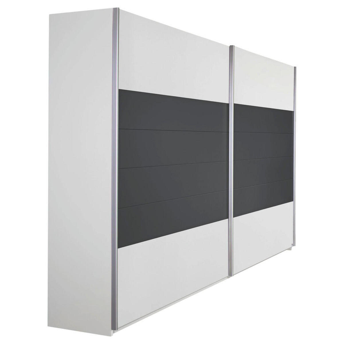 Carryhome Schwebetürenschrank 2-türig grau, weiß , Barcelona