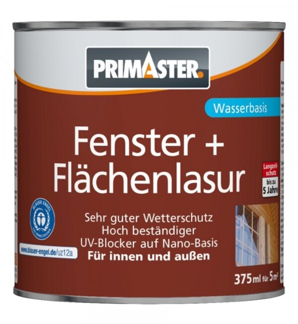 Primaster Fenster und Flächenlasur SF924 375 ml, nussbaum