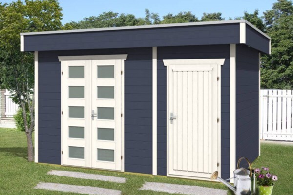 Skan Holz Gartenhaus Venlo Grosse 3 380 X 250 Cm Inkl Seitlichem Abstellraum Wandstarke 28 Mm Schiefergrau Von Globus Baumarkt Fur 3 011 13 Ansehen