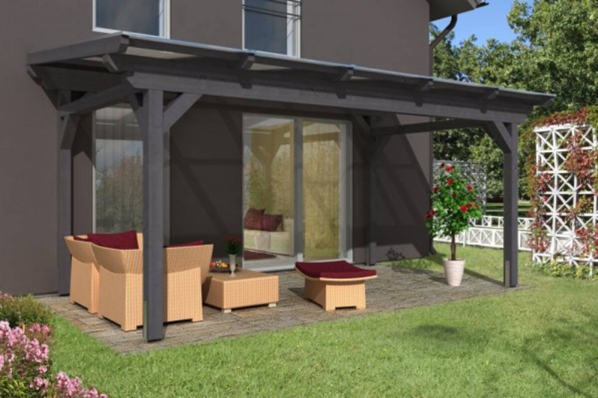 SKAN HOLZ Terrassenüberdachung Sanremo 541 x 350 cm, Leimholz, lasiert