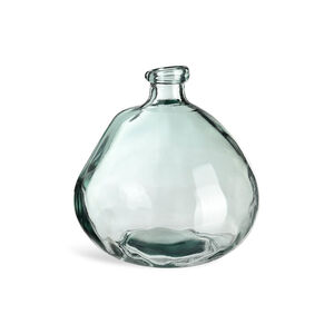 Vase Bottle, Glas, H:23cm, blaugrün