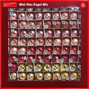 TrendLine Mini-Glaskugeln Mix, 100 Stück Ø 2,5 cm, gold-rose