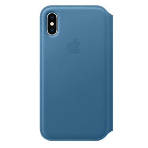 APPLE XS Leder Folio  für Apple iPhone XS in Cape Cod Blau