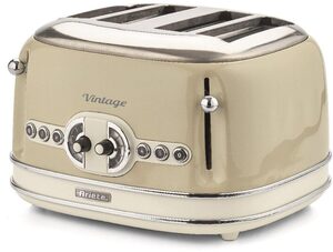 Ariete Toaster Vintage, 4 kurze Schlitze, für 4 Scheiben, 1600 W