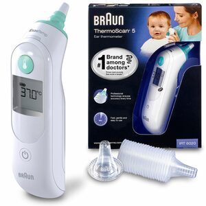 Braun Ohr-Fieberthermometer »ThermoScan 5 IRT6020«, Inklusive 21 Einweg Schutzkappen