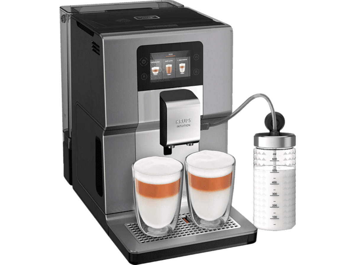 KRUPS EA 875 E Intuition Preference+ Kaffeevollautomat Silber von