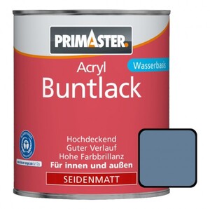 Primaster Acryl Buntlack taubenblau seidenmatt, 750 ml