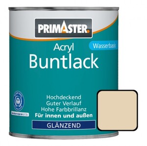 Primaster Acryl Buntlack hellelfenbein glänzend, 750 ml