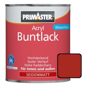 Primaster Acryl Buntlack feuerrot seidenmatt, 750 ml