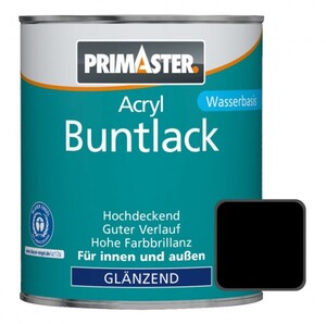 Primaster Acryl Buntlack tiefschwarz glänzend, 750 ml