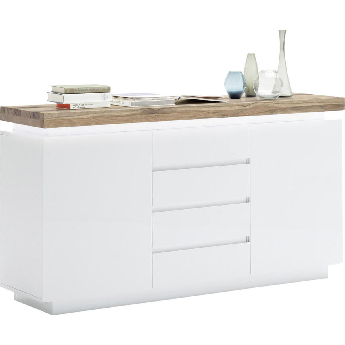 XXXL SIDEBOARD Eiche massiv lackiert, matt, Mattlack Weiß von XXXLutz