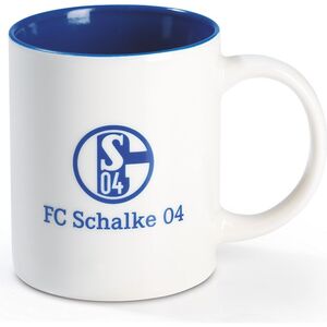 S04 Kaffeebecher 350ml blau/weiß mit Logo