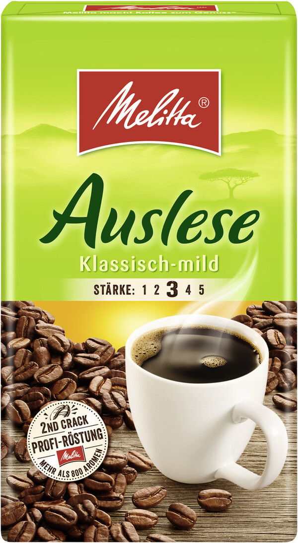 Melitta Kaffee Auslese klassichmild gemahlen 500 g von Edeka24 für 6