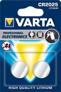 Varta Knopfzelle CR 2025 Lithium 2 Stück