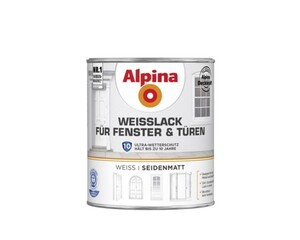 Alpina Weißlack für Fenster & Türen 750 ml, weiß, seidenmatt