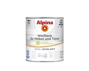 Alpina Weißlack für Möbel und Türen 750 ml, weiß, extra matt