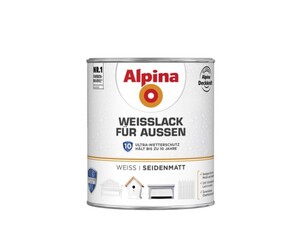 Alpina Weißlack für Außen 750 ml, weiß, seidenmatt