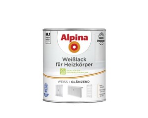 Alpina Heizkörperlack weiß 750 ml, weiß, glänzend