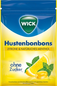 Wick Hustenbonbons Zitrone & Natürliches Menthol 72 g