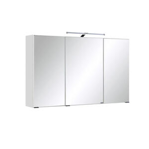 Carryhome Spiegelschrank weiß  , Bologna , Glas , 6 Fächer , 100x66x20 cm , melaminharzbeschichtet , 000307002105