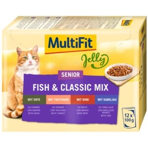 MultiFit Senior Jelly Fish & Classic Mix Multipack 12x100g