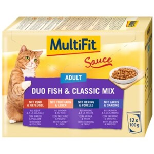 MultiFit Adult Sauce Duo Fish & Classic Mix Multipack 12x100g