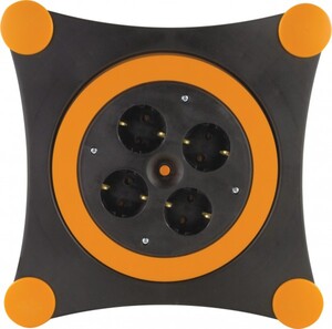 REV Kabelbox 4-fach Schutzkontaktsteckdose H05VV-F 3G1,5 orange schwarz