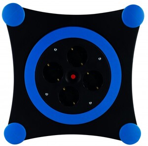 REV Kabelbox 4-fach Schutzkontaktsteckdose H05VV-F 3G1,5 blau schwarz