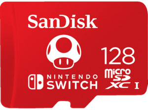 SANDISK microSDXC UHS-I Speicherkarte für Nintendo Switch, 128 GB, Speicherkarte, Rot
