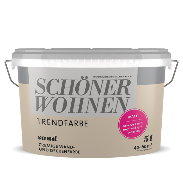 Wand- und Deckenfarbe 'Trendfarbe' Sand, matt, 5 l von toom ansehen!