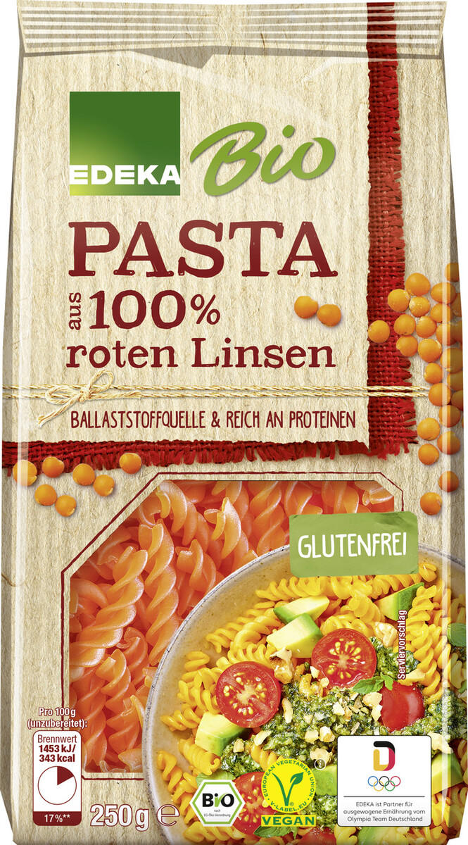 EDEKA Bio Fusilli rote Linsen 250G von Edeka24 für 1,69 € ansehen!