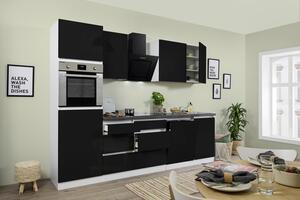 Küchenblock  Schwarz Hochglanz inkl. E-Geräte 'Premium'
