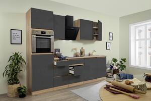 Küchenblock in Grau Hochglanz inkl. E-Geräte 'Premium'