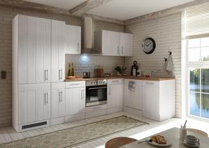 Küchenblock in Lärche Weiss mit E-Geräten 'Premium'