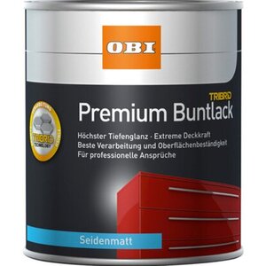 OBI Premium Buntlack Tribrid Tiefschwarz seidenmatt 125 ml