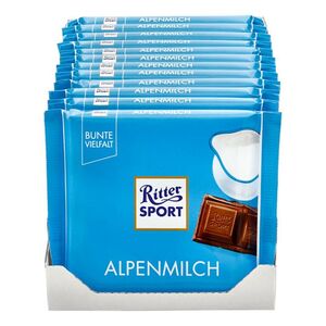 Ritter Sport Alpenmilch Schokolade 100 g, 12er Pack