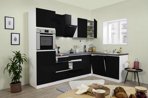 Küchenblock Schwarz Hochglanz inkl. E-Geräte 'Premium'